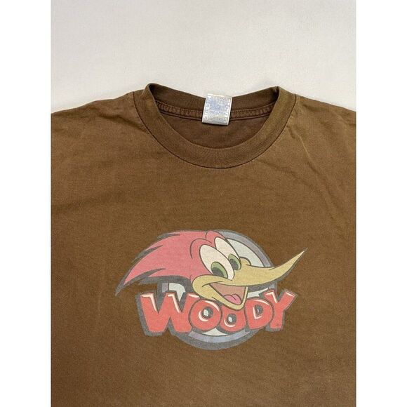 VINTAGE Woody Woodpecker Graphic T-shirt Men XL Brown Short Sleeve Faded - Picture 2 of 6